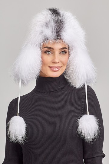 Ушанка из меха лисы (Arctic Marble Fox)