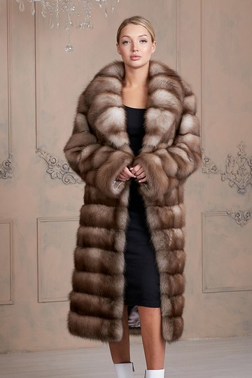 Шуба из меха куницы "Милана" (Каменка) с английским воротником